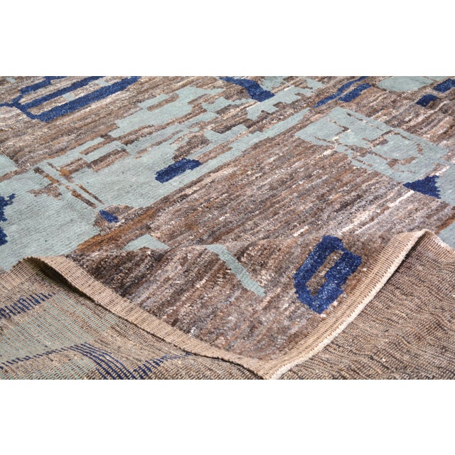 Moroccan Hand Knotted Wool Rug, 9'2"x12'9" For Sale In New York - Image 6 of 6