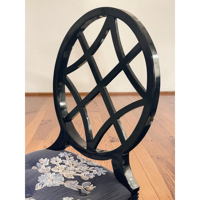 Diamond Dining Chair with Custom Upholstery by Miles Redd for Ballard Designs: * Handmade of hardwood * Tufted Padded seat...