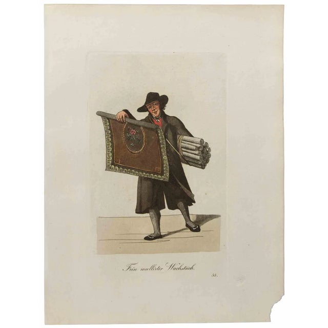 Christoph Suhr, Fein Mullirter Wachstuch, Etching, 1808 For Sale