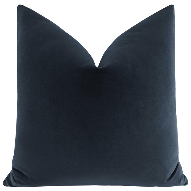 Pair of beautiful custom-made luxury Designer pillows in a Prussian Blue colorway. Meticulously handcrafted with serged...