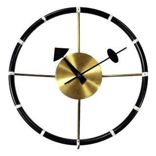 1950s George Nelson Studio Model 4756 "Steering Wheel" Wall Clock by Howard Miller For Sale