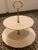 1960s 1960s Lenox Porcelain Leaf Two-Tier Serving Stand With Brass Handle For Sale - Image 5 of 7