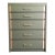 1970s Sage Green Tall Dresser | Organic Modern Chest of Drawers With Natural Wood Accents For Sale