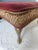 Wood Vintage Queen Anne Ottoman Footstool Upholstered and Brass Color Metal Legs For Sale - Image 7 of 8