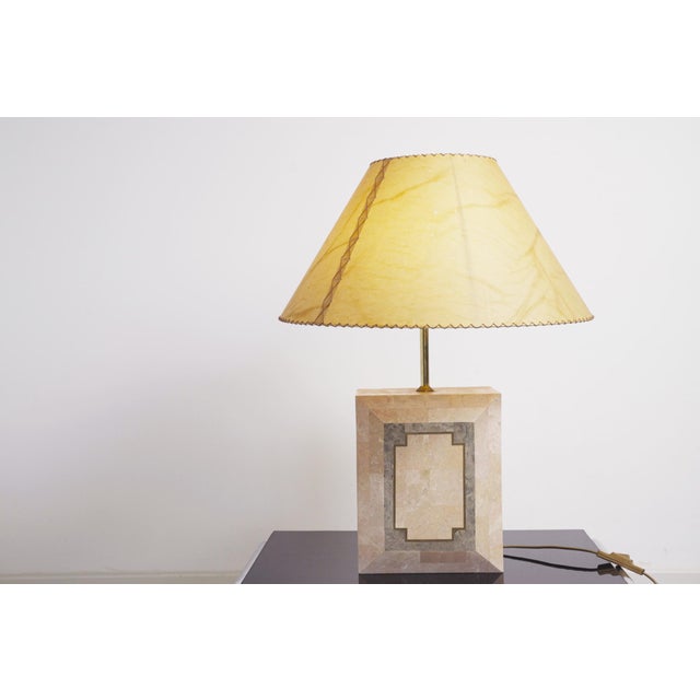 Mid-Century Modern Art Deco Italian Geometric Marble Table Lamp, 1980s For Sale - Image 4 of 18