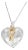 10K Yellow Gold Over Silver Heart Pendant Necklace For Sale