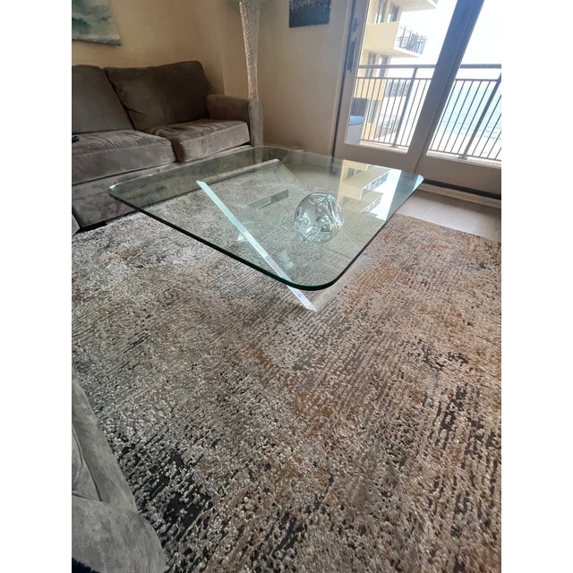 Abstract Vintage Lucite and Glass Coffee Table For Sale - Image 3 of 7