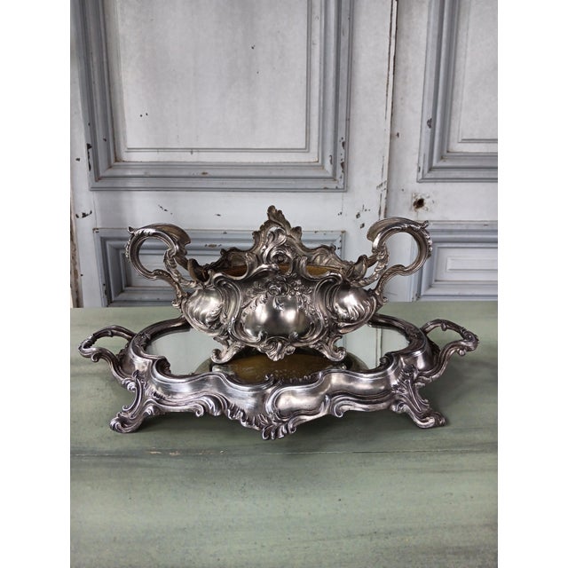 Louis XV Table Planter with Metal Mirror, 1890s For Sale - Image 13 of 13