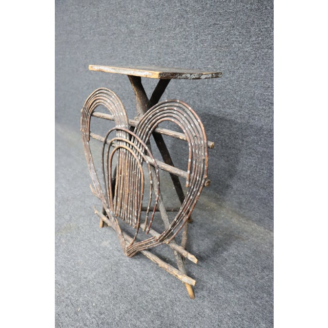 Adirondack Twig Plant Stand/Occasional Table For Sale - Image 4 of 8