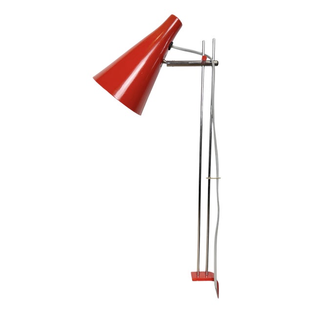 Vintage Red Table Lamp by Josef Hůrka for Lidokov, 1960s For Sale