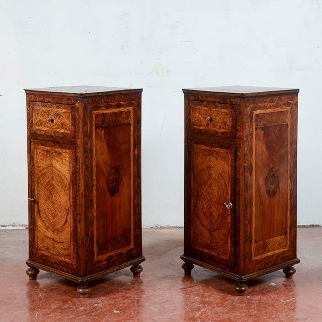Inlaid Bedside Tables, 19th Century, Set of 2 For Sale - Image 12 of 18