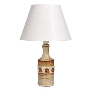 1960s Danish Modern Søholm Stentøj, Dotted Table Lamp, Beige Glazed Stoneware For Sale