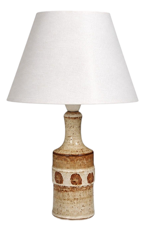 1960s Danish Modern Søholm Stentøj, Dotted Table Lamp, Beige Glazed Stoneware