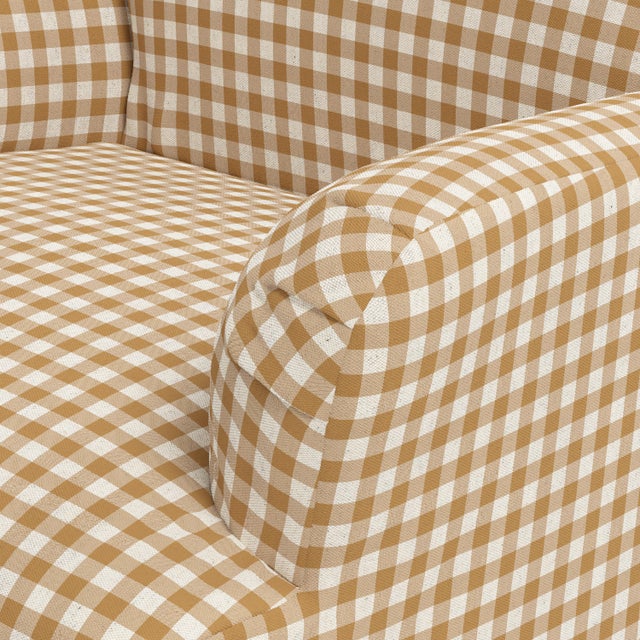Elle Ruffle Slipcover Armchair in Classic Gingham Golden Ctl For Sale In Chicago - Image 6 of 8