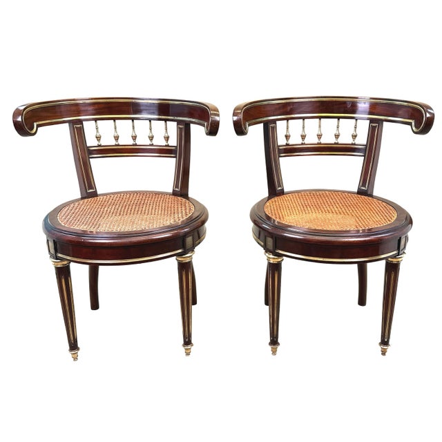 19th Century French Mahogany Salon Chairs, Set of 2 For Sale - Image 11 of 16