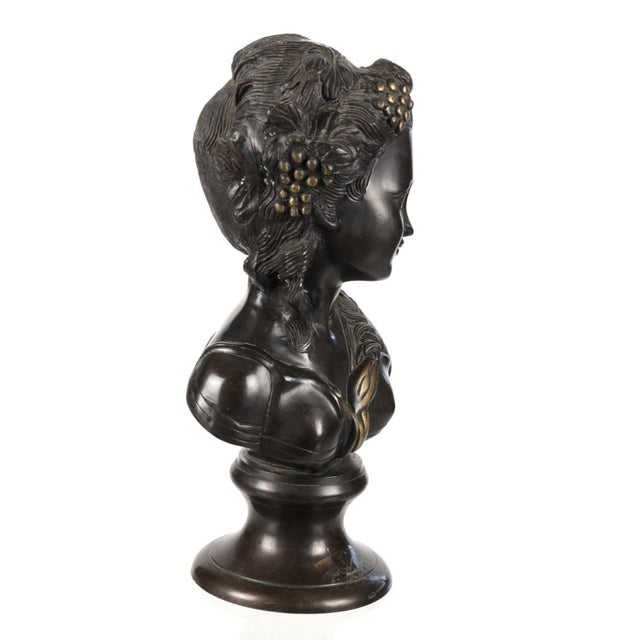 1900 - 1909 Early 1900s Parisian Bronze Bust For Sale - Image 5 of 9