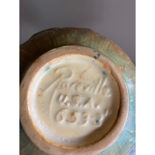 Arts & Crafts 1940s Roseville Potter 653-3 White Rose Pottery For Sale - Image 3 of 5