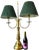 American Monumental Vintage Brass Bouillotte Table Lamp With Custom Hunter Green Pleated Shades — Ralph Lauren / Visual Comfort For Sale - Image 3 of 15