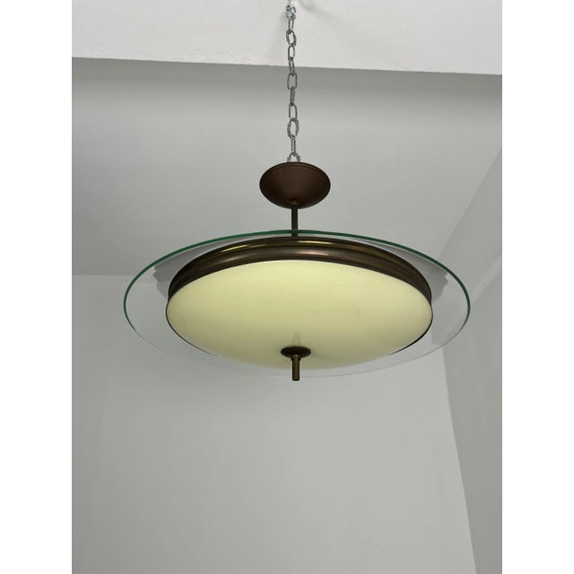 Vintage Murano Glass Pendant in the style of Fontana Arte, 1950s For Sale - Image 6 of 12