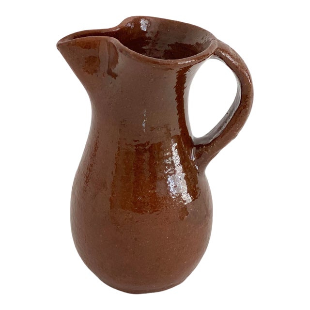 Rustic French Pottery Pitcher For Sale