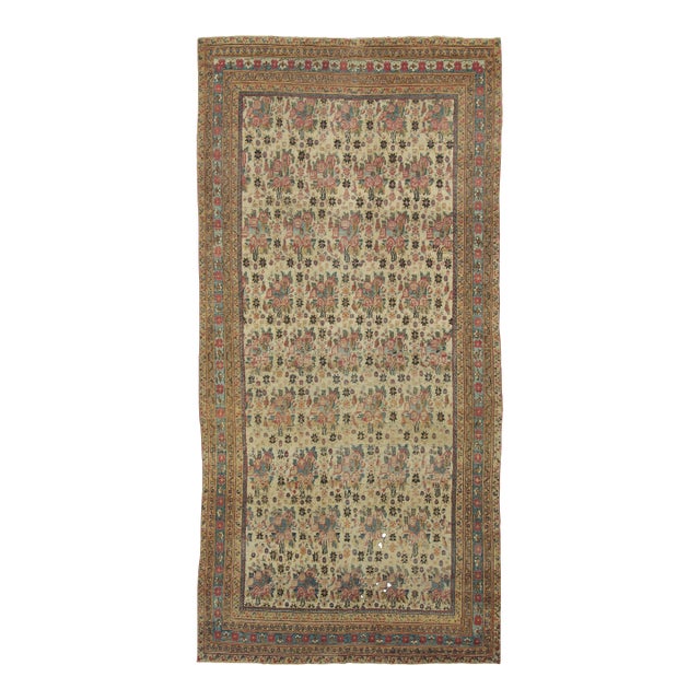 Antique Persian Kerman Rug, All-Over Rose and Floral Patterns - Rug & Kilim For Sale