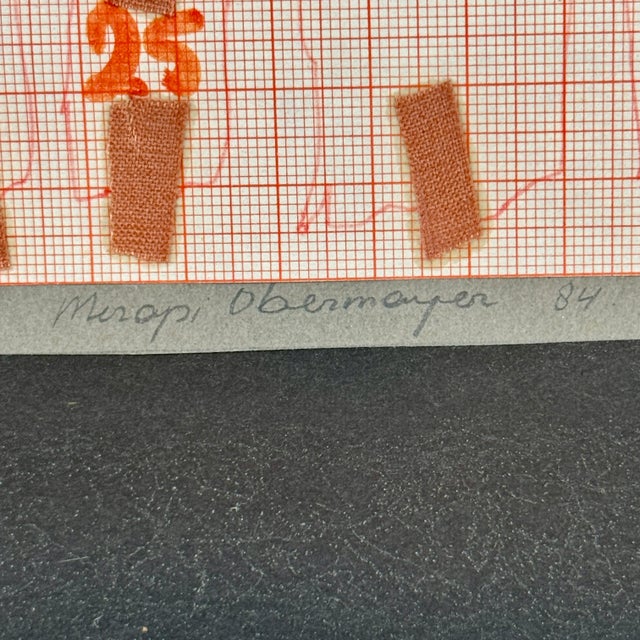 Pink Merapi Obermayer Original 1984 Mixed Media Wall Art Work For Sale - Image 8 of 12