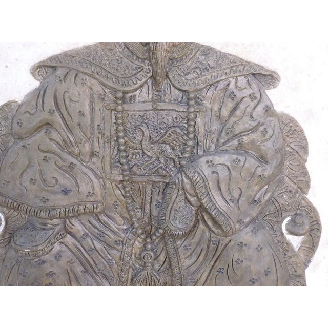 Chinese James Mont Style Mid Century Fiberglass Ancestor Portrait Wall Hanging For Sale In Miami - Image 6 of 9