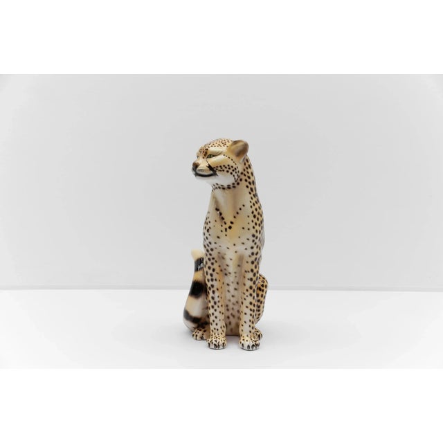 Ceramic Italian Leopard Figurine in Ceramic, 1960s For Sale - Image 7 of 11