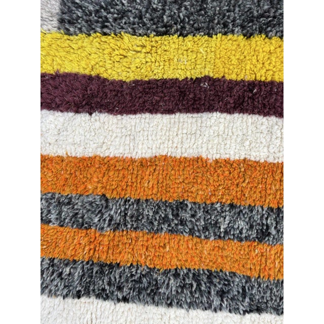 Early 21st Century Moroccan Modernist Geometric Orange Wool Rug For Sale - Image 5 of 9