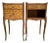 Early 20th Century French Bedside Tables or Nightstands in Marquetry and Iron Hardware, 1920s, Set of 2 For Sale
