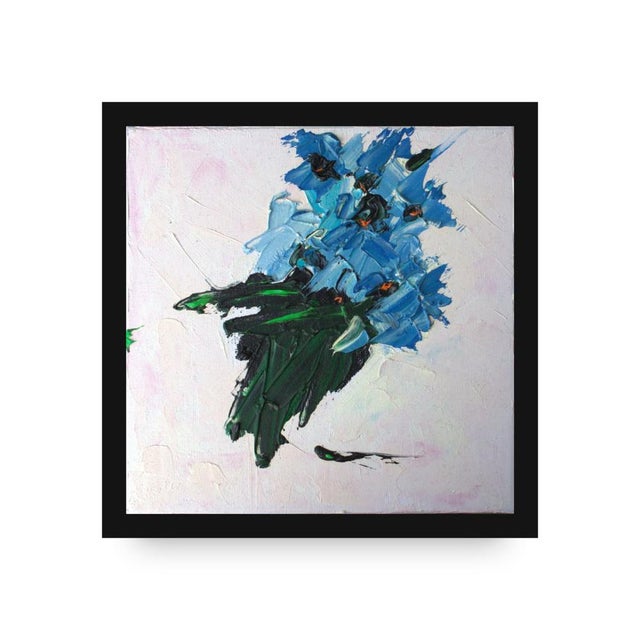 Contemporary Natalia Vypritskaia, Azure Bloom, Oil on Canvas For Sale - Image 3 of 7