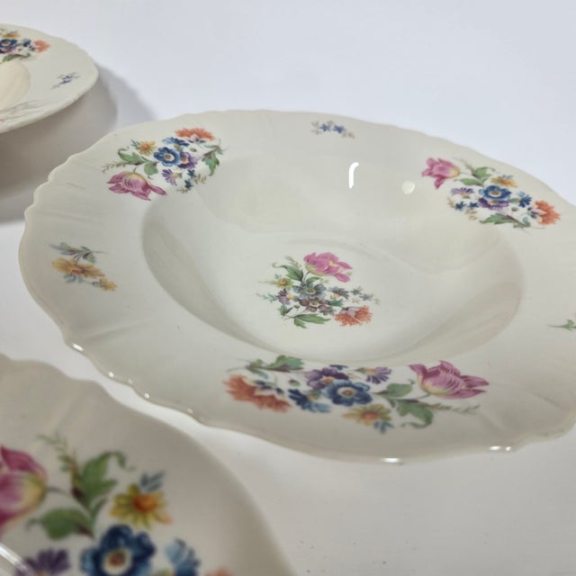 White Spring Bouquet Bowls - Set of Four For Sale - Image 8 of 12