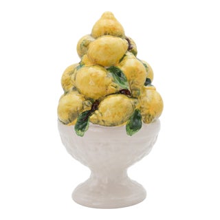 Vintage Italian Majolica Lemons Topiary For Sale