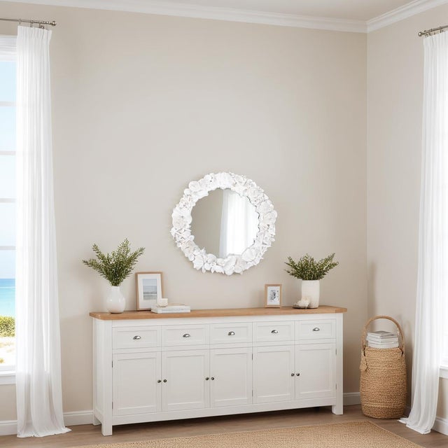 White Whitewater Shell Mirror For Sale - Image 8 of 9
