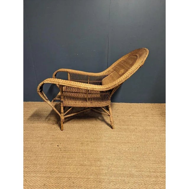 Vintage Armchair in Rattan For Sale - Image 3 of 5