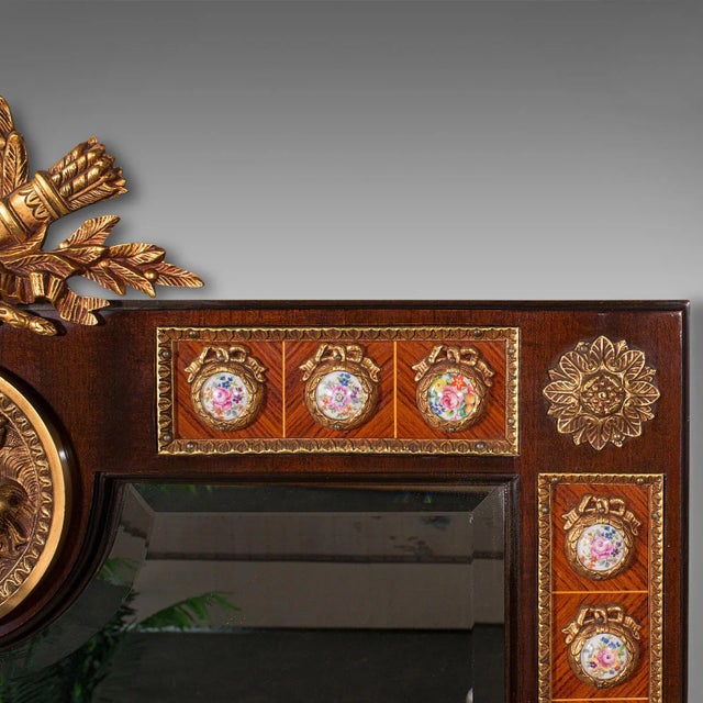 1970s 1970s Large Vintage Walnut Decorative Mirror For Sale - Image 5 of 11