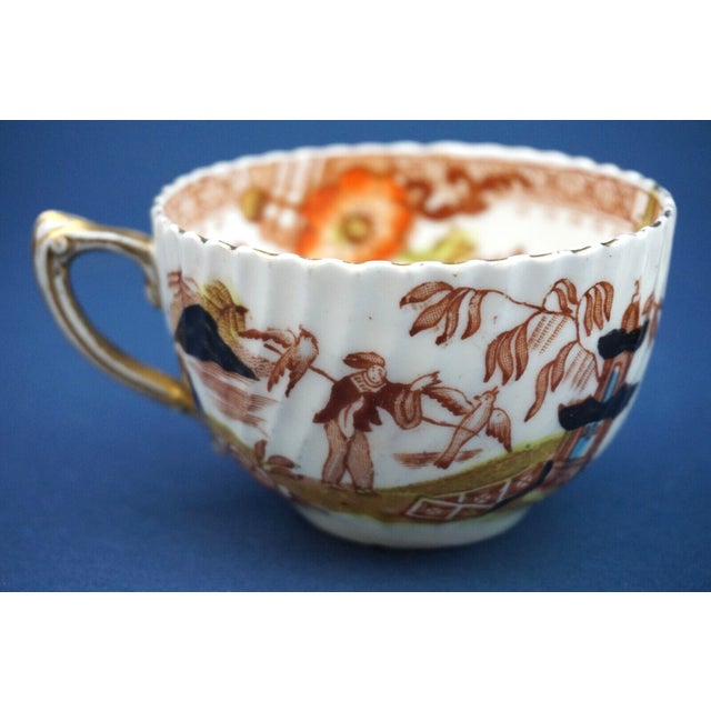 Hand-Painted Porcelain Cup and Saucers from Worcester Imari, England, 18th Century, Set of 3 For Sale - Image 17 of 18