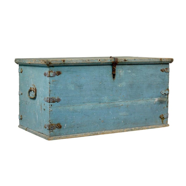 Swedish Painted Pine Coffer, 1860 For Sale - Image 6 of 12