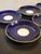 Early 19th Century Antique Minton Blue Gold Rimmed Porcelain Saucers - Set of 6 For Sale - Image 5 of 11