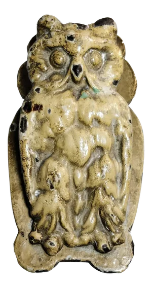 Painted Figural Cast Iron Owl Door Knocker Desk Clip Bird