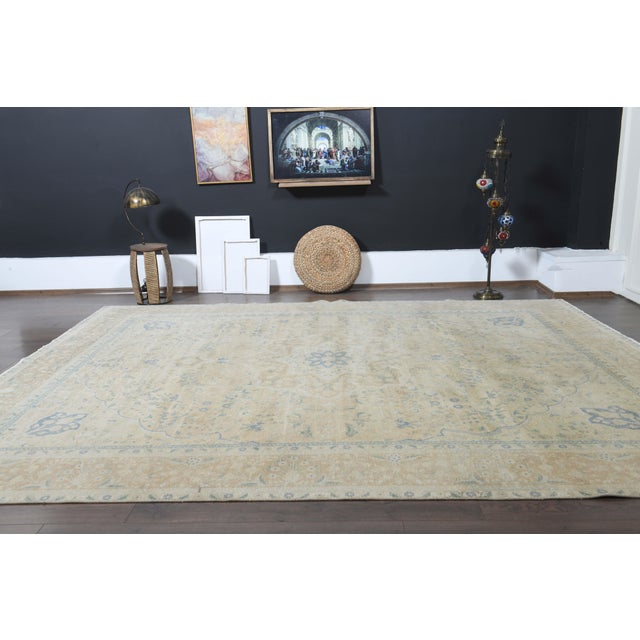 1970s Vintage Persian Handmade Wool Cotton Orange Area Rug For Sale - Image 11 of 11