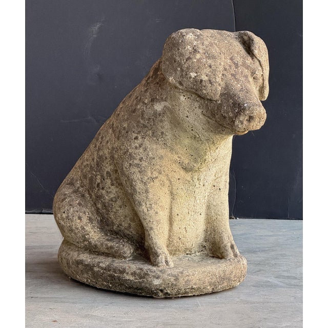 English Garden Stone Statuary Pig For Sale - Image 4 of 12