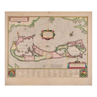 Bermuda: An Early 17th Century Hand-Colored Map by Henricus Hondius, 1633 For Sale