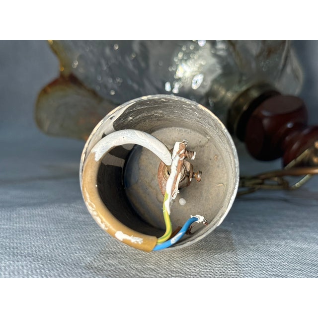 Glass Vintage Glass Pendant Lamp, Italy, 1960s For Sale - Image 7 of 11