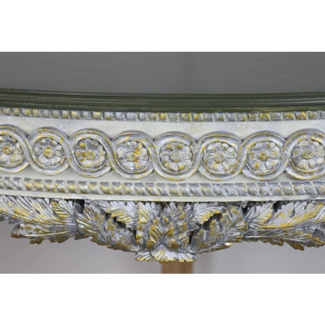 Silver Hand-Carved Victorian Style Wall Table. Entrance Table, Console Table With For Sale - Image 8 of 12
