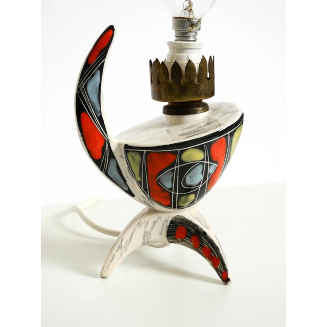 Mid-Century Modern Italian Hand-Painted Ceramic Table Lamps, 1950s, Set of 2 For Sale - Image 12 of 18