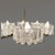 Metal Large Mid-Century Scandinavian Chandelier with Six Thick Ice Glasses attributed by Carl Fagerlund for Orrefors, Sweden, 1960s For Sale - Image 7 of 14