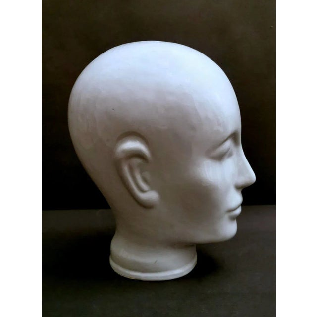 Vintage Italian Head in White Glazed Ceramic For Sale - Image 4 of 13