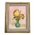 Mid Century Rose Vase Still Life Framed Oil Painting For Sale