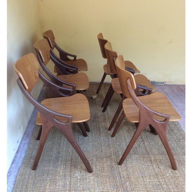 Danish Dining Chairs by Hovmand Olsen for Mogens Kold, 1960s, Set of 6 For Sale - Image 4 of 15